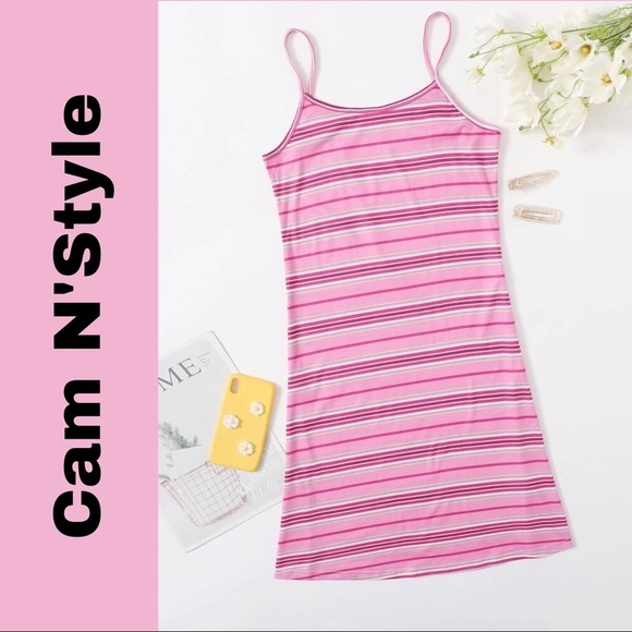 Other - New Pink Striped Cami Sleepshirt Nightgown​